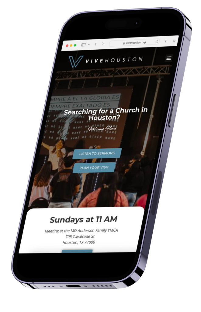 iPhone church web design mockup