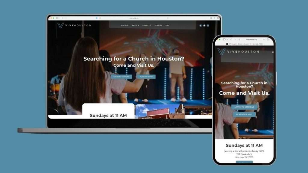 VIVE Church Houston Website Mockup